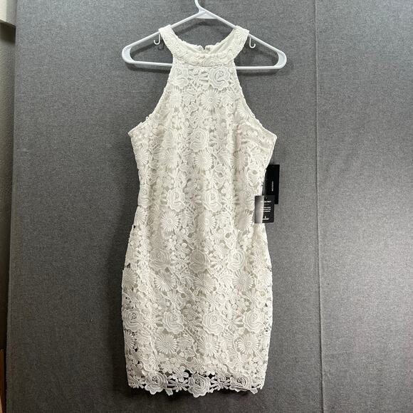 Lulus White Lace Dress Women Size Small Mini Dress Sleeveless Knee length - Picture 1 of 10